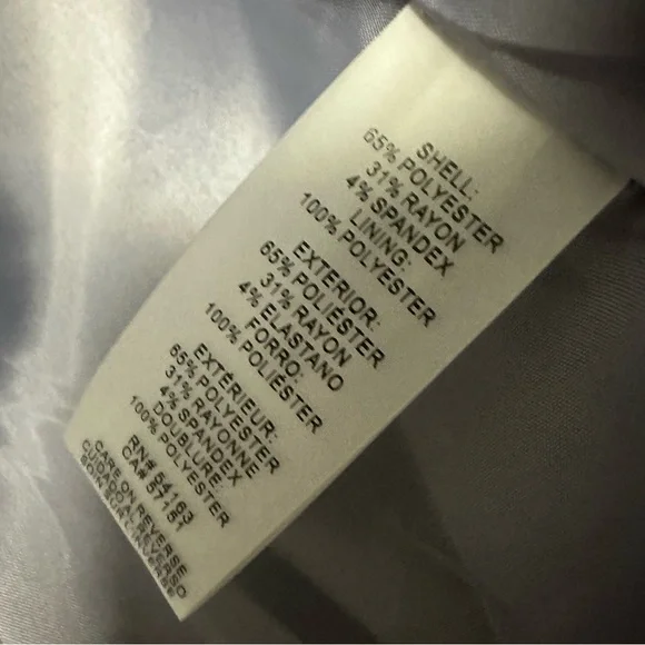 Calvin Klein Dark Gray 1 Button Front Blazer Jacket 3 Faux Pockets Womens 10P - Picture 11 of 13